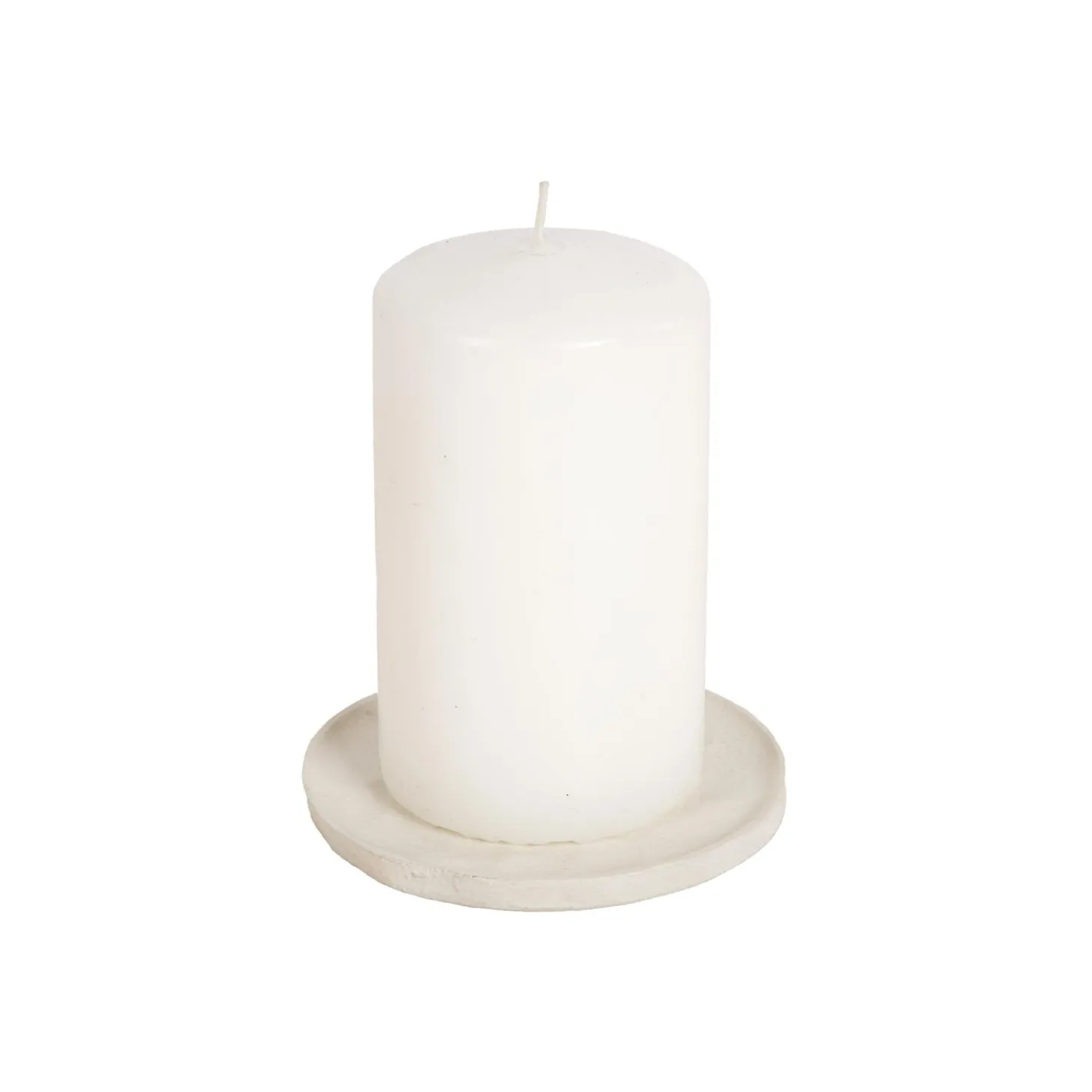 Portavelas de aluminio blanco Ø10cm