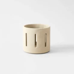 Portavelas de cerámica blanco 10cm