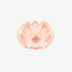 Portavelas de cristal rojo Flor Ø8x5,5cm