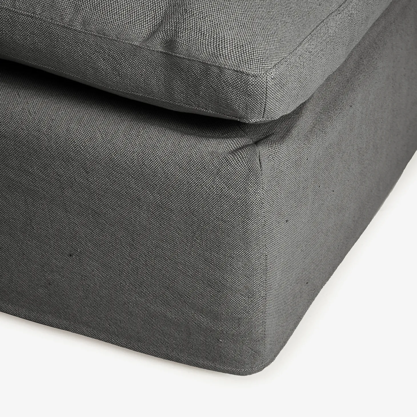 Puf de lino gris Aiden 95x95x45cm Clau&Chloe