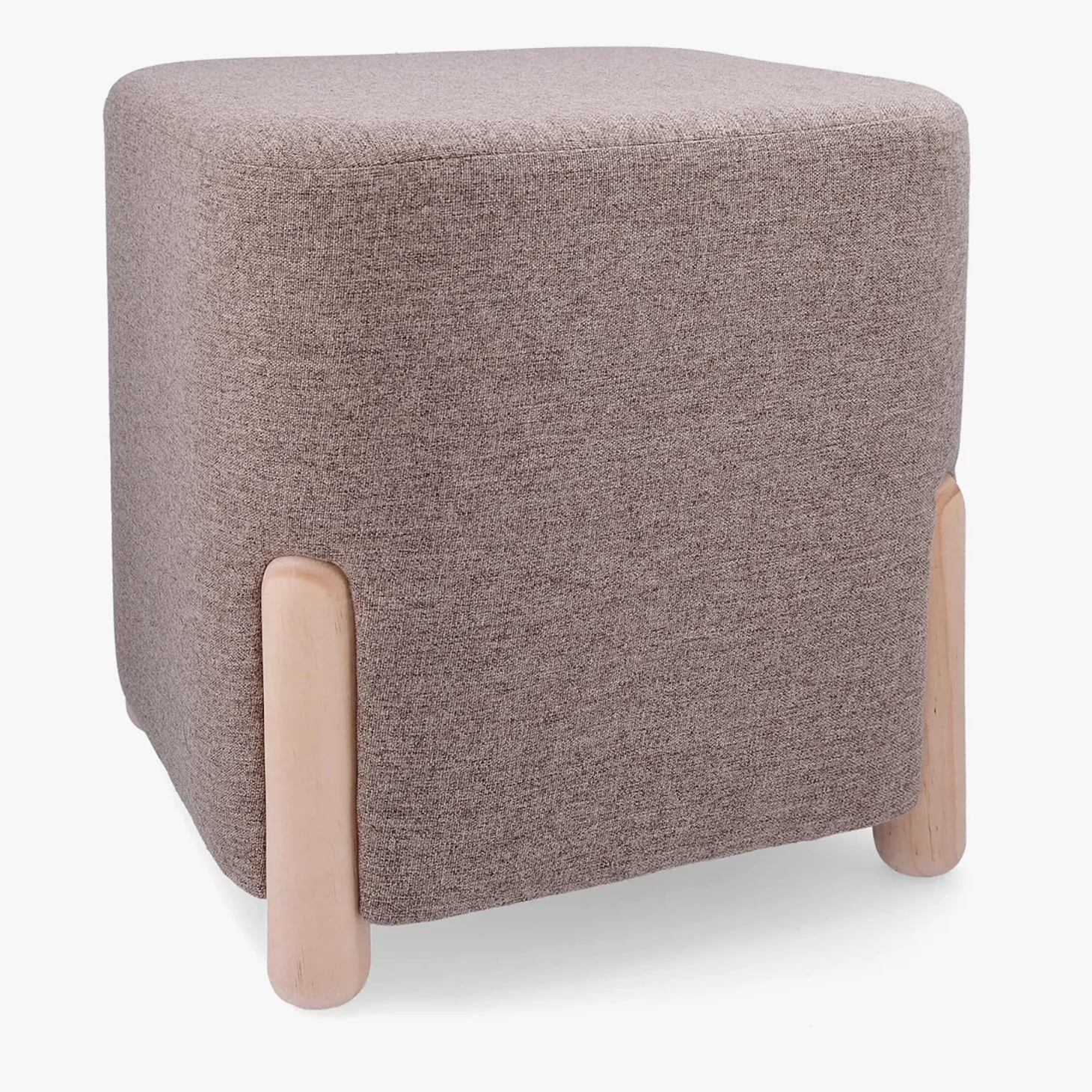 Puff cuadrado gris 34x34x38 Bambu