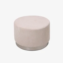 Puff redondo beige Garet Ø54x35cm