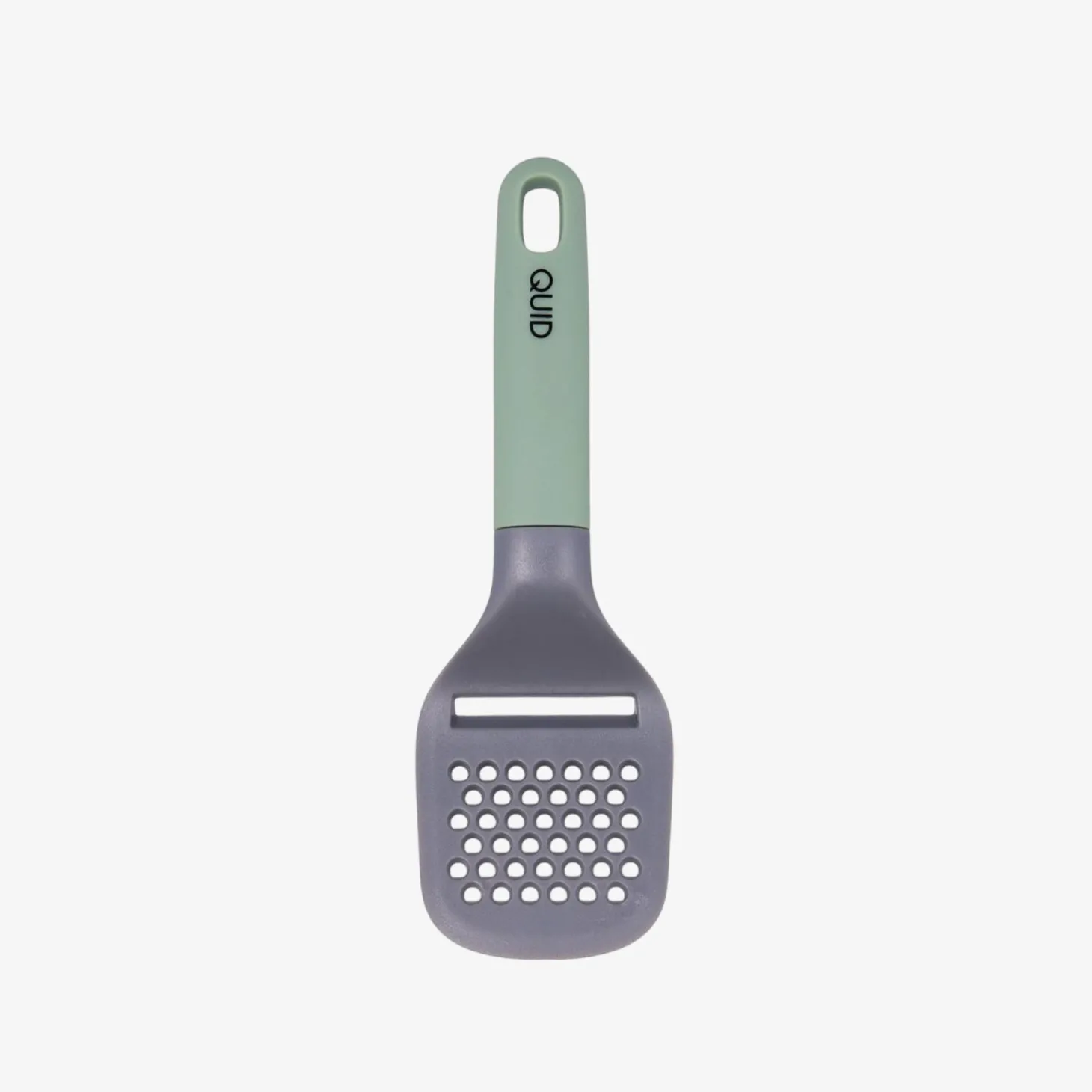 Rallador de queso de acero inoxidable y plástico verde y gris Nira 23cm