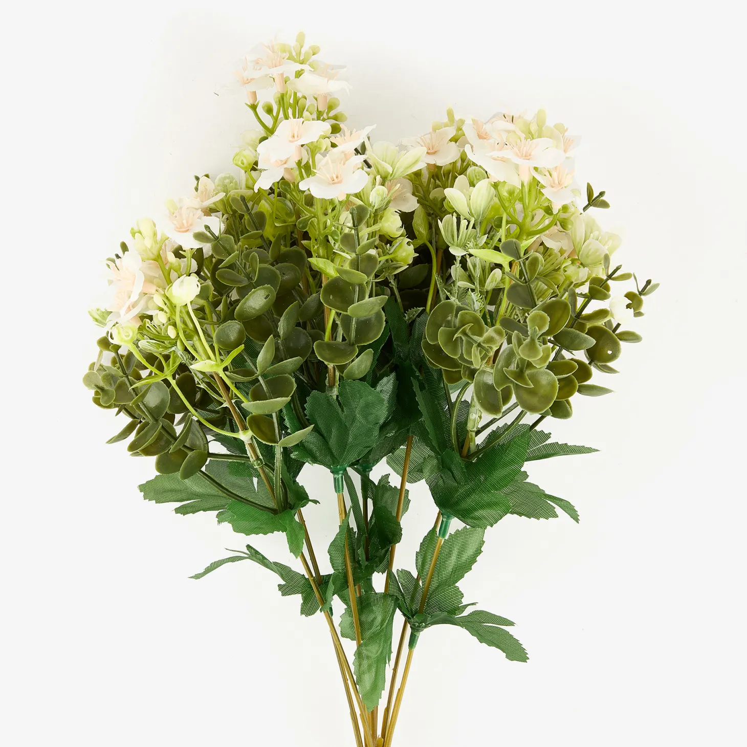Ramo de flores pequeñas artificiales blanco 40cm