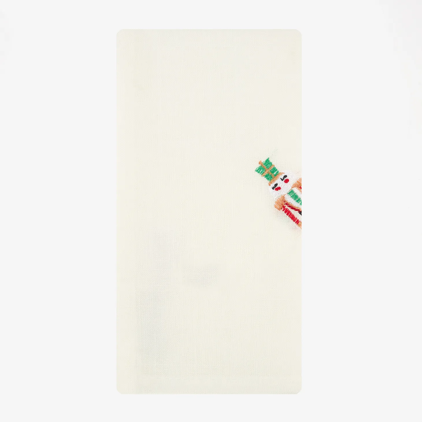 Servilleta blanca bordado Cascanueces 45x45cm