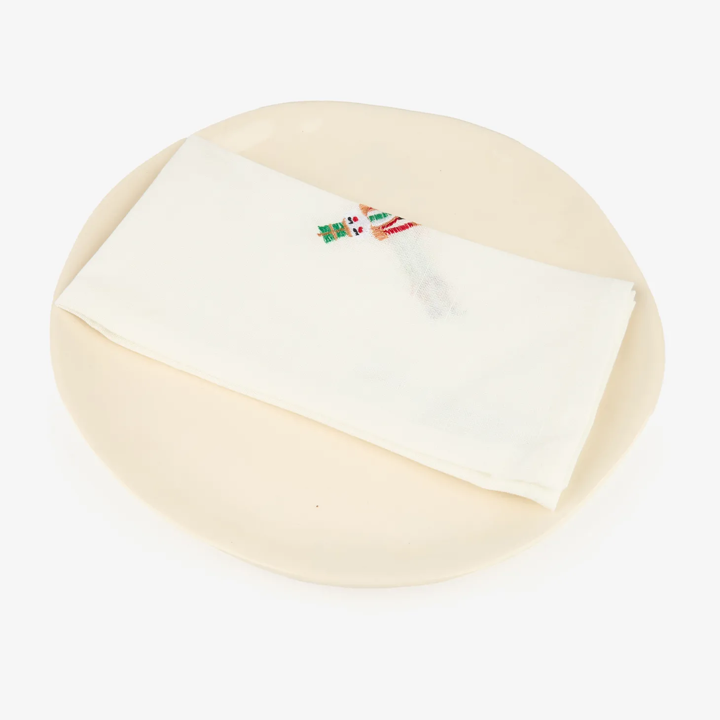 Servilleta blanca bordado Cascanueces 45x45cm