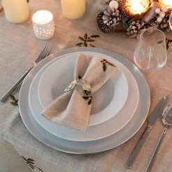 Servilleta de lino beige Acebo 45x45