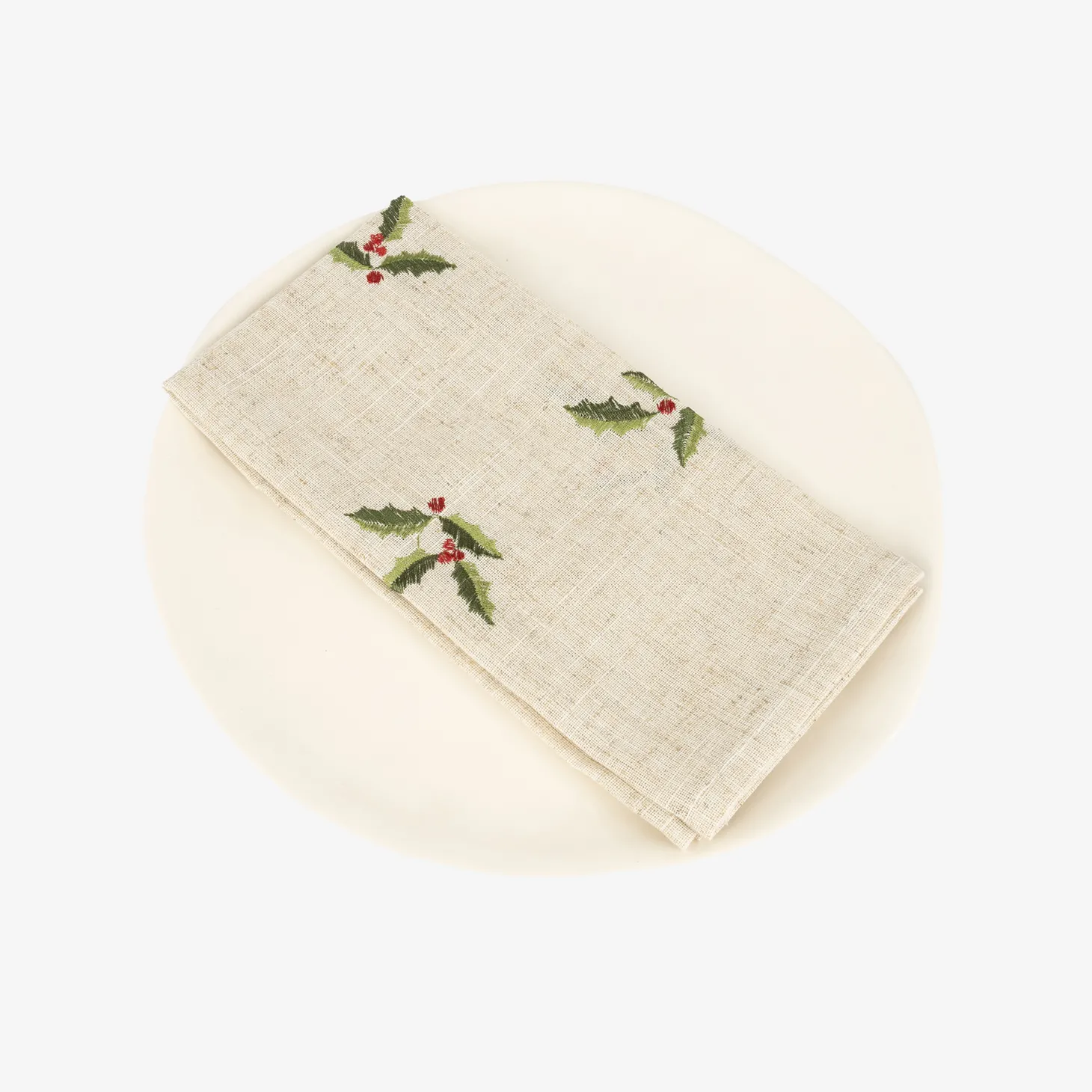 Servilleta de lino beige Acebo 45x45