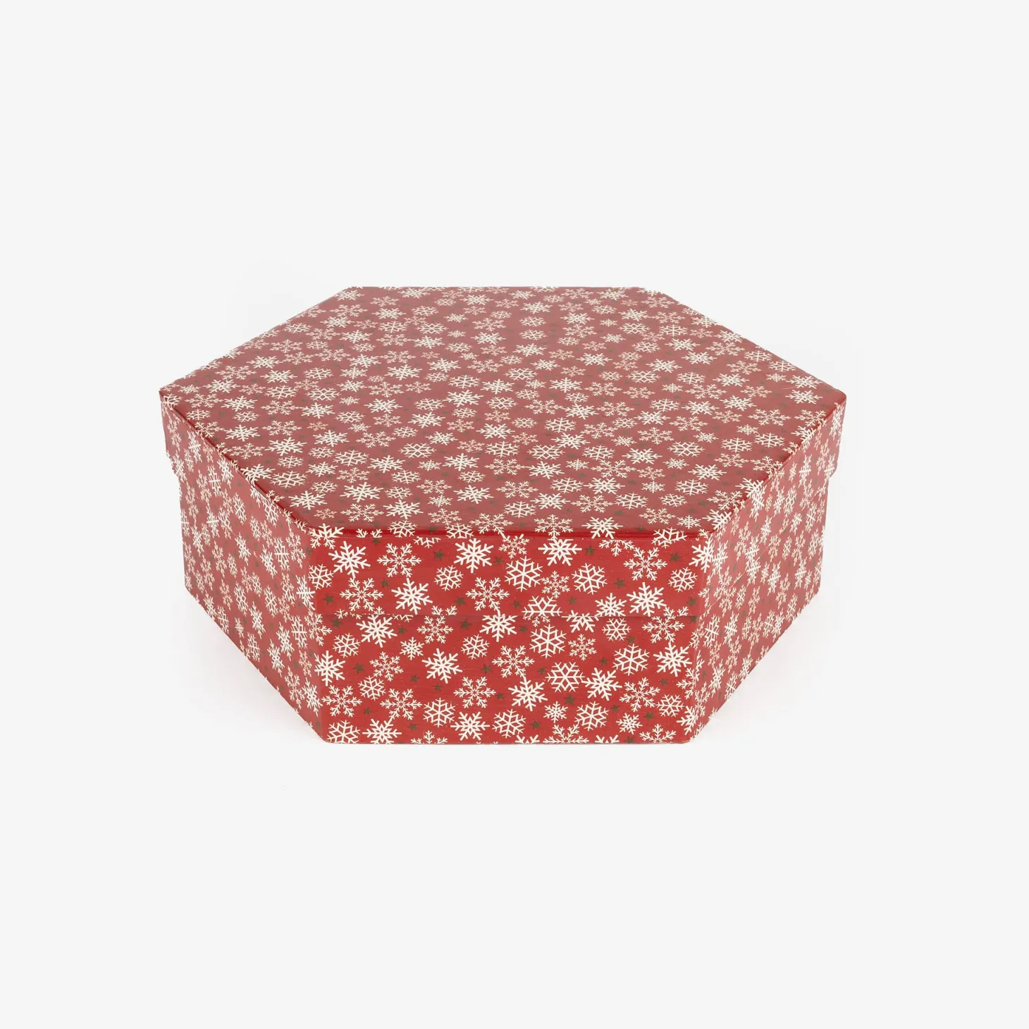 Set 7 bolas decorativas rojas copos de nieve 7,5cm