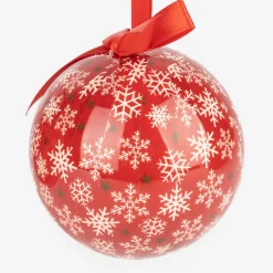 Set 7 bolas decorativas rojas copos de nieve 7,5cm