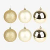 Set de 6 bolas decorativas doradas Ø8cm