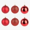 Set de 6 bolas decorativos rojas Ø8cm