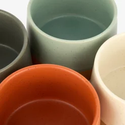 Set de 4 boles de gres de colores Ø9x5cm