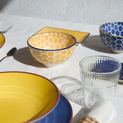 Set de 4 boles de porcelana en varios colores Okinawa Ø13cm