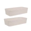 Set de 2 cestas beige Badet 25x13x6cm