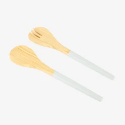 Set de 2 cubiertos para ensalada de bambú gris 30cm