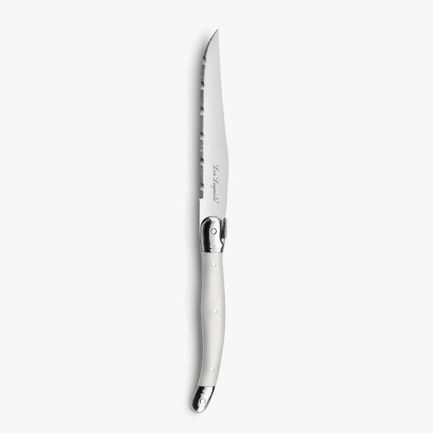 Set de 6 cuchillos chuleteros de acero inoxidable blanco Elix