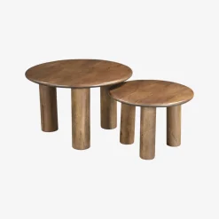 Set de 2 mesas auxiliares de madera Munich Ø60/45cm Clau&Chloe