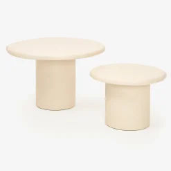 Set de 2 mesas auxiliares de microcemento Kurli 75/50cm Clau&Chloe