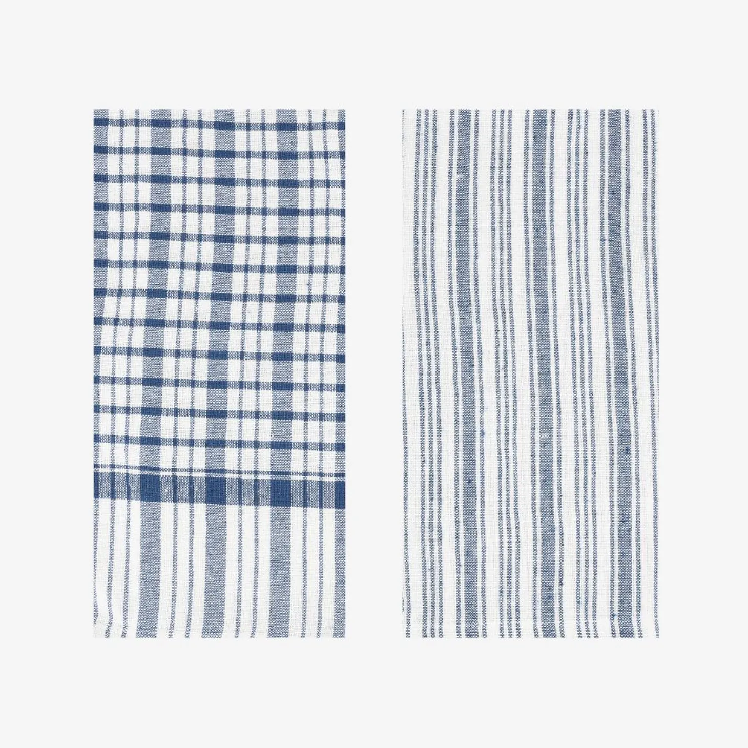 Set de 2 paños de algodón con rayas azules Midson45x65cm