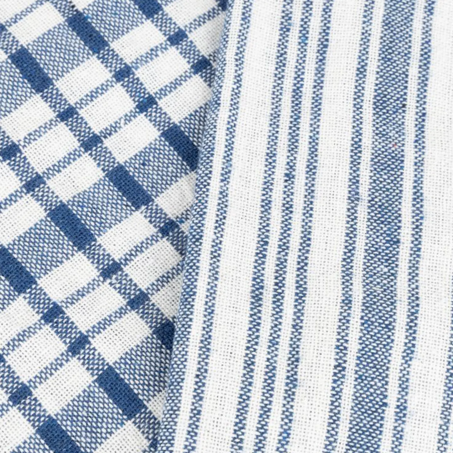 Set de 2 paños de algodón con rayas azules Midson45x65cm