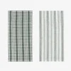 Set de 2 paños de algodón con rayas verde Midson45x65cm