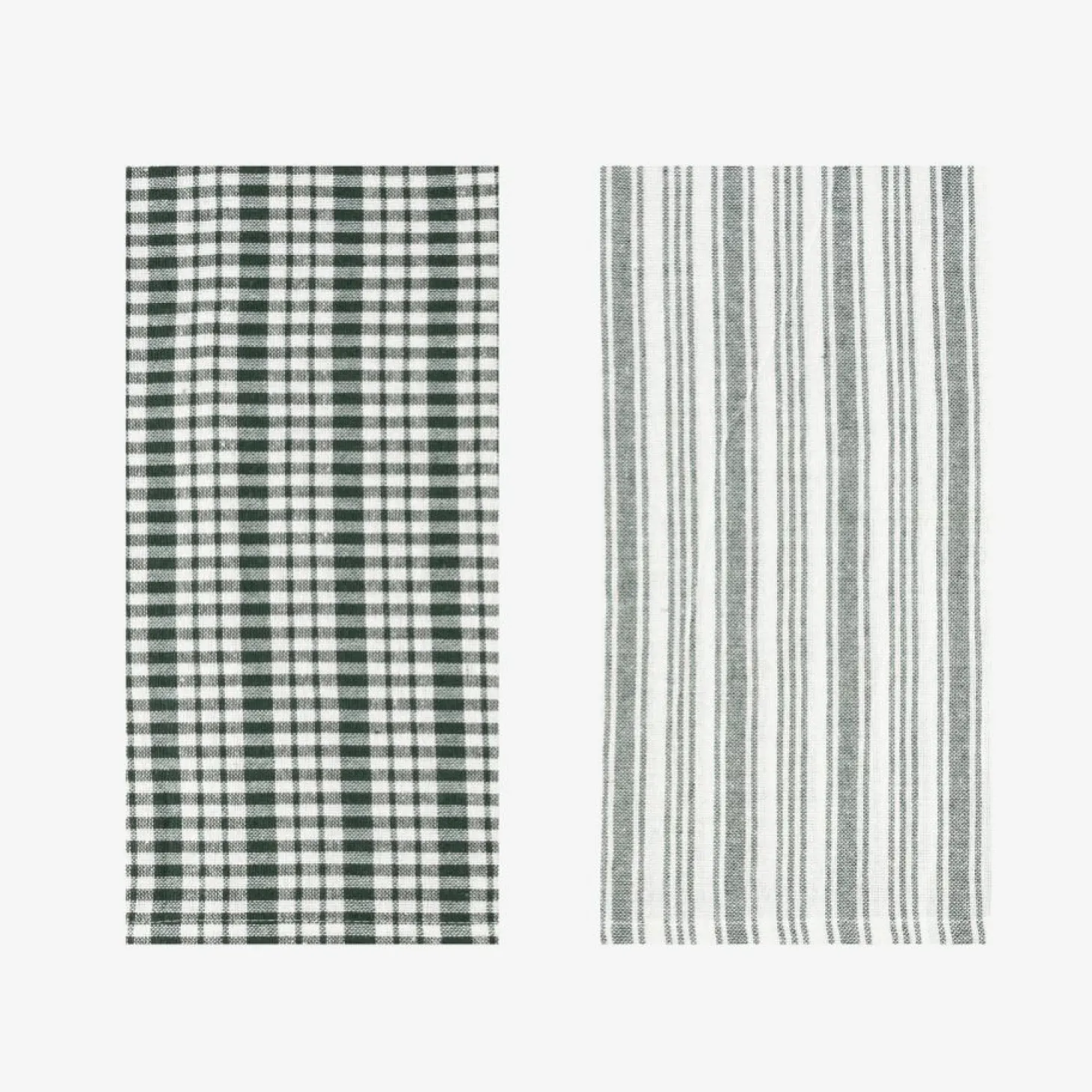 Set de 2 paños de algodón con rayas verde Midson45x65cm