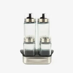 Set de 4 piezas aceitera/vinagrera de cristal 270ml
