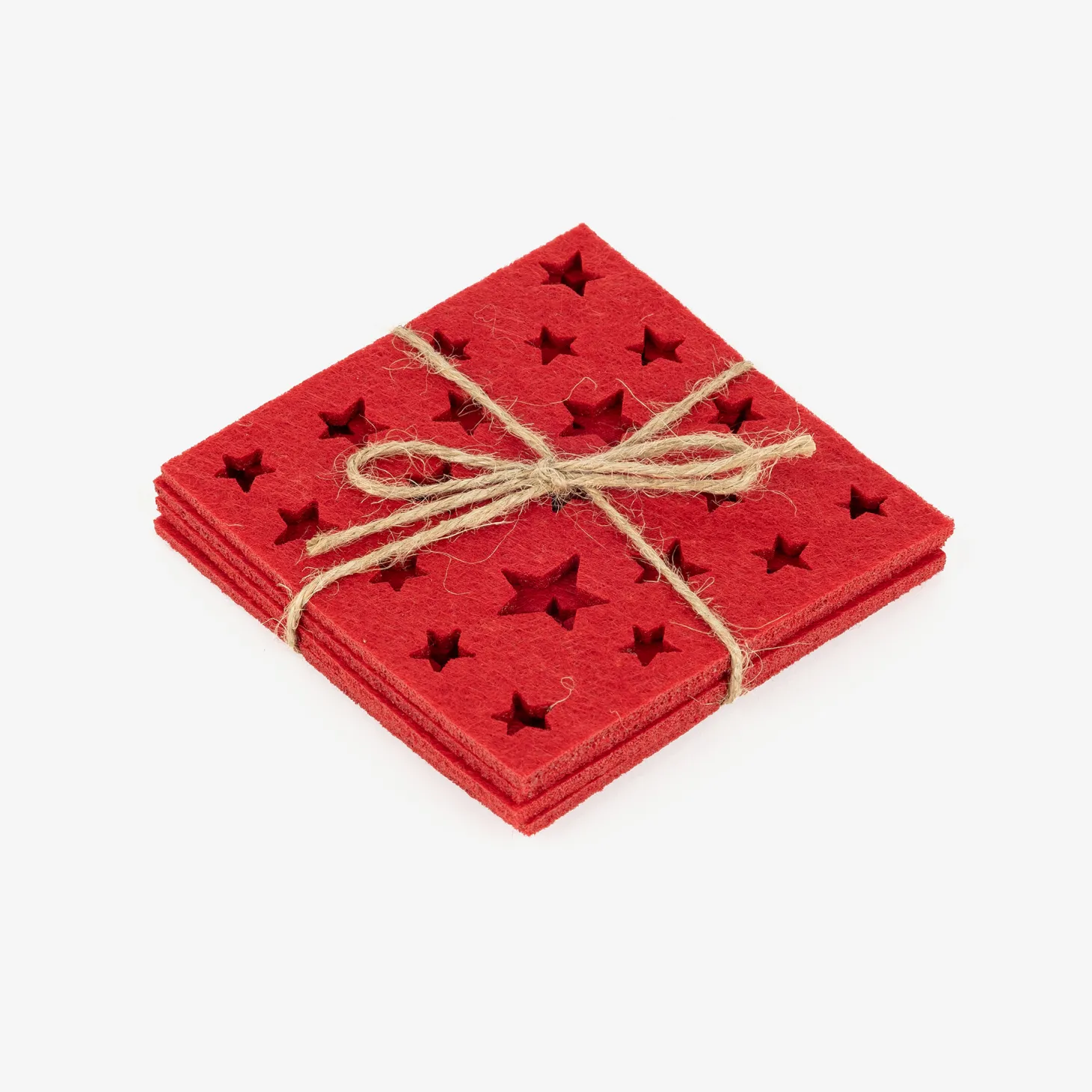 Set de 4 posavasos fieltro Estrellas 10x10cm