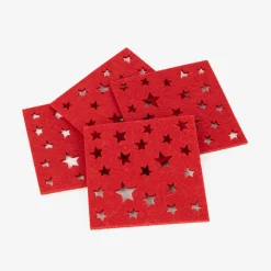 Set de 4 posavasos fieltro Estrellas 10x10cm