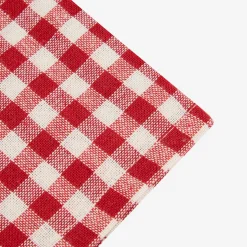 Set de 2 servilletas de algodón rojo Vichy 43x43cm
