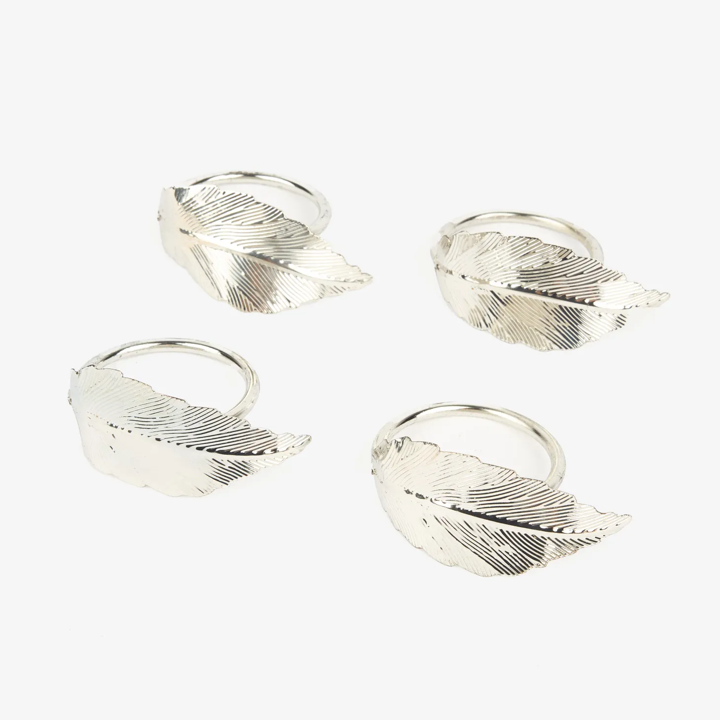 Set de 4 servilleteros de metal plateados