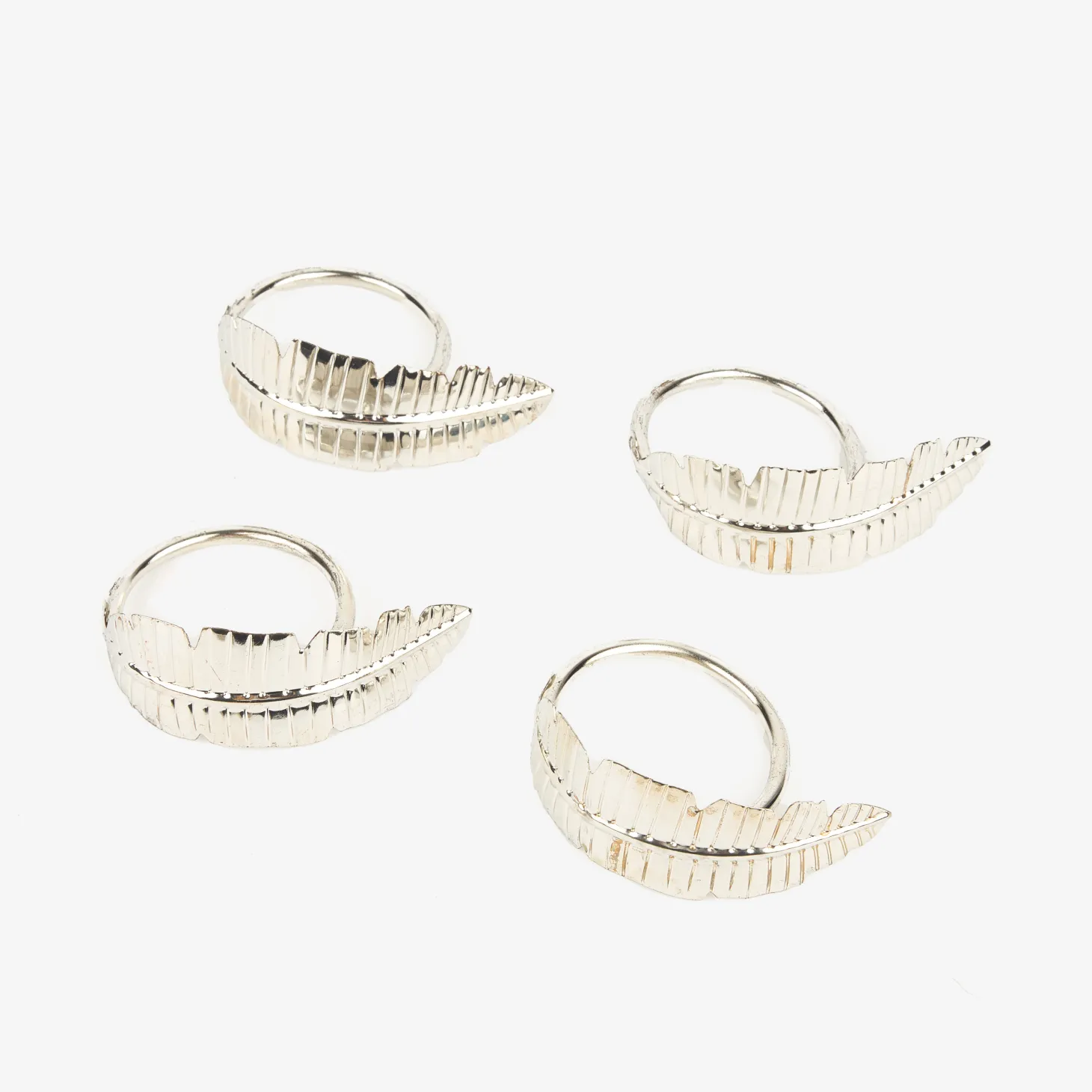 Set de 4 servilleteros de metal plateados