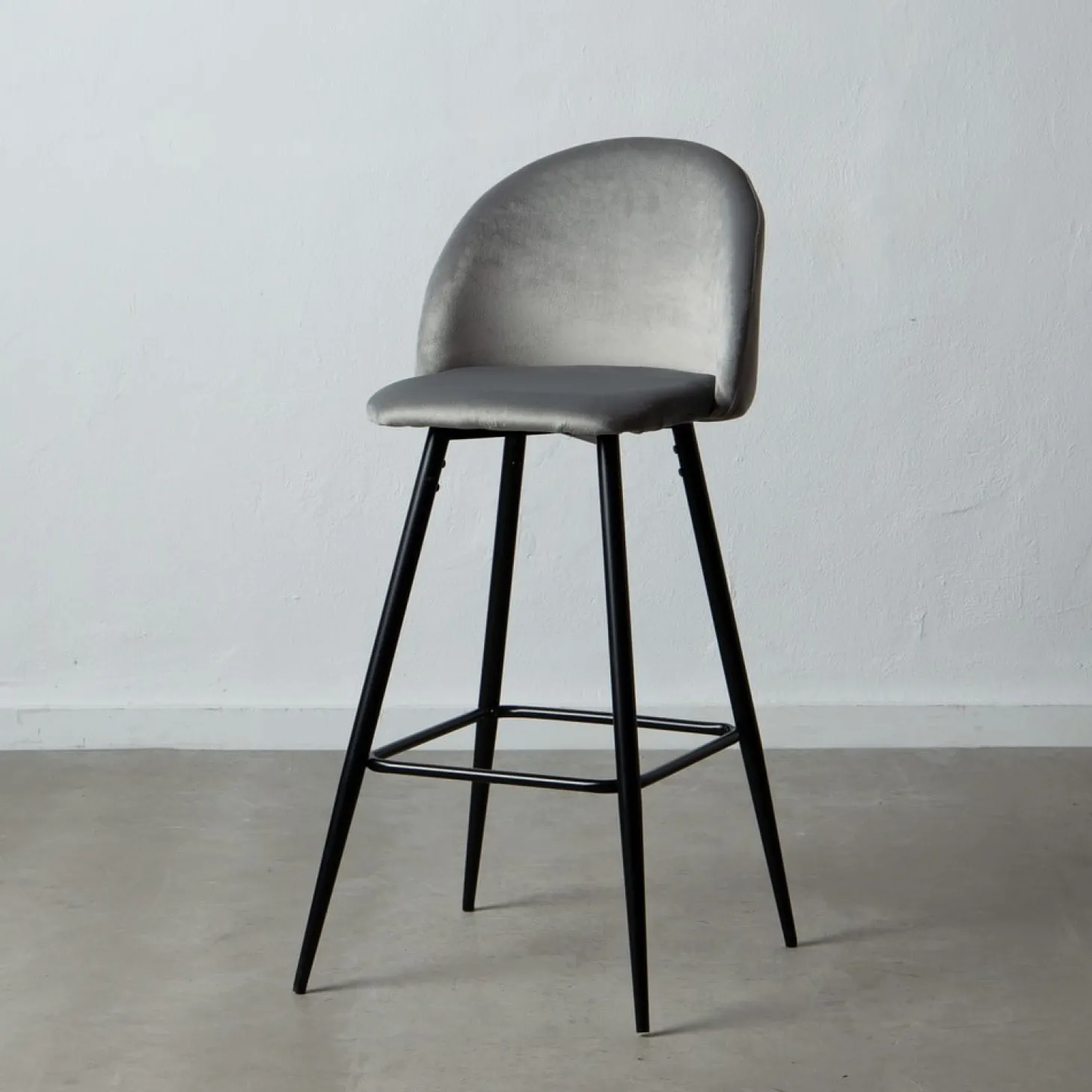 Set de 2 taburetes altos de metal gris Caleb 40x48x102cm