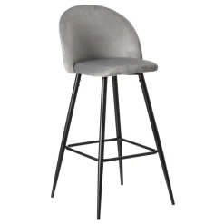Set de 2 taburetes altos de metal gris Caleb 40x48x102cm