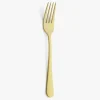Set de 12 tenedores de mesa de acero inoxidable dorado 22cm Zafra