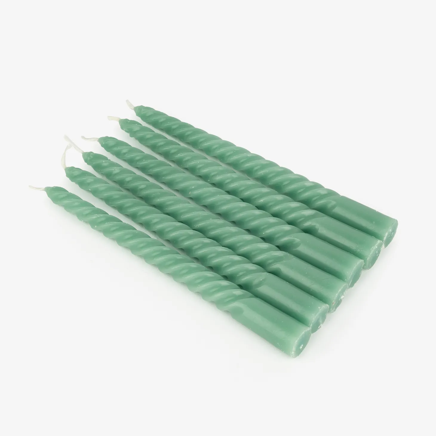 Set de 6 velas decorativas para candelabro verde Ø2x20cm