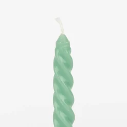 Set de 6 velas decorativas para candelabro verde Ø2x20cm