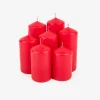 Set de 7 velas decorativas pilar rojas