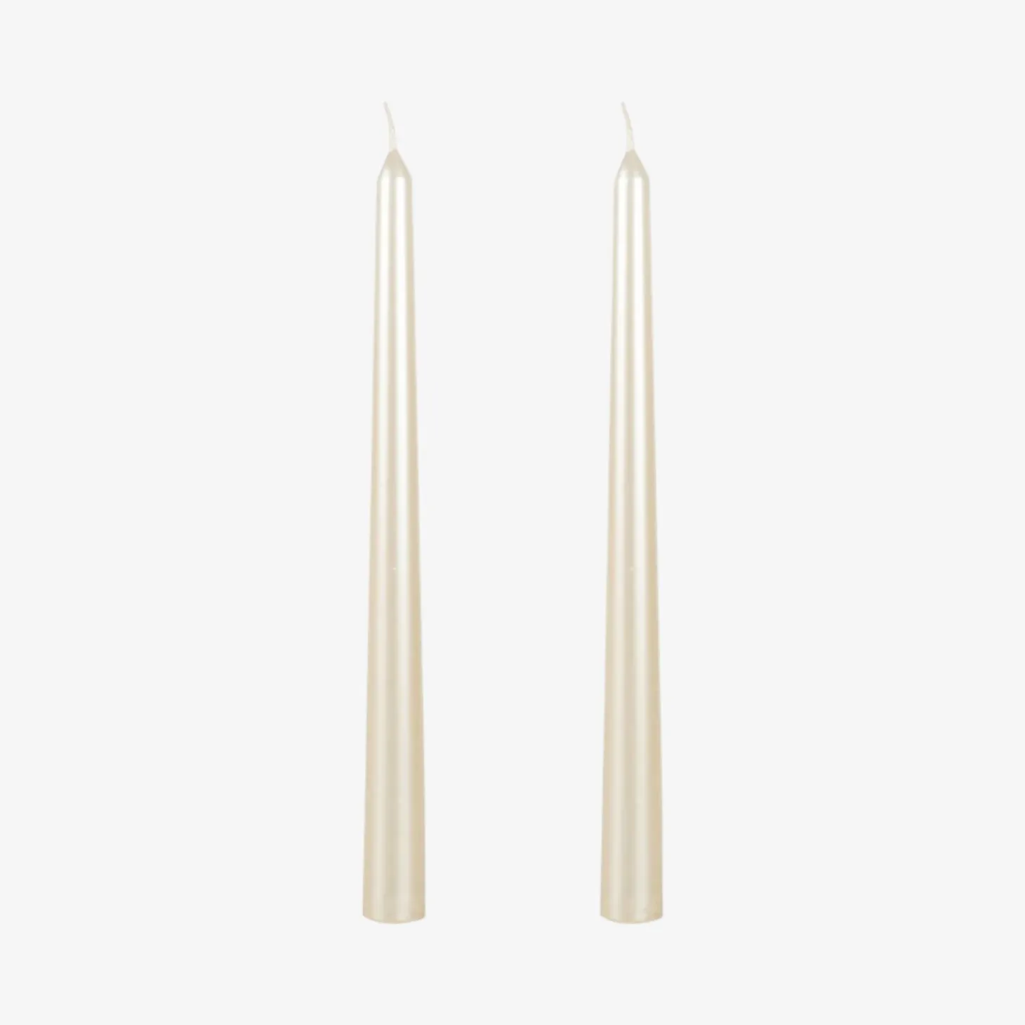 Set de 2 velas para candelabro crema 25cm