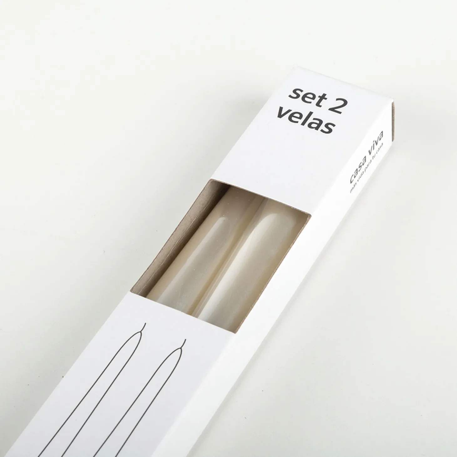 Set de 2 velas para candelabro crema 25cm
