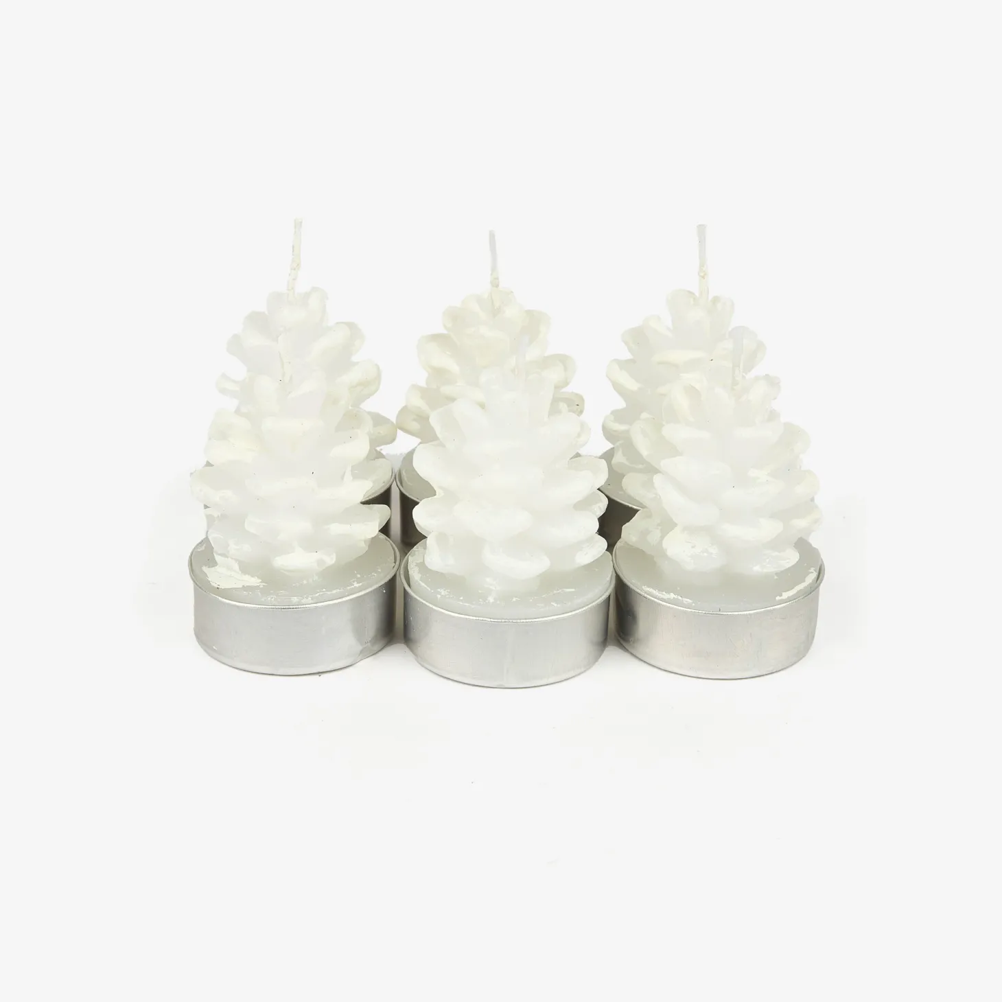 Set de 6 velas tealight piña blancas