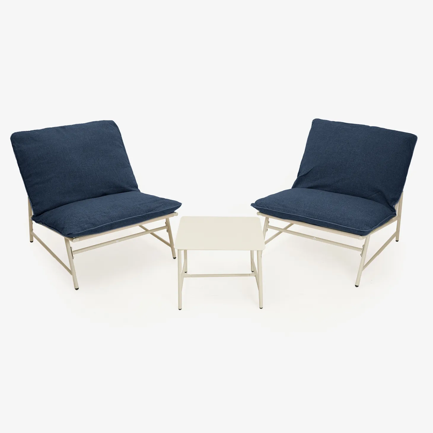 Set de jardín de 3 piezas acero inoxidable azul Citera