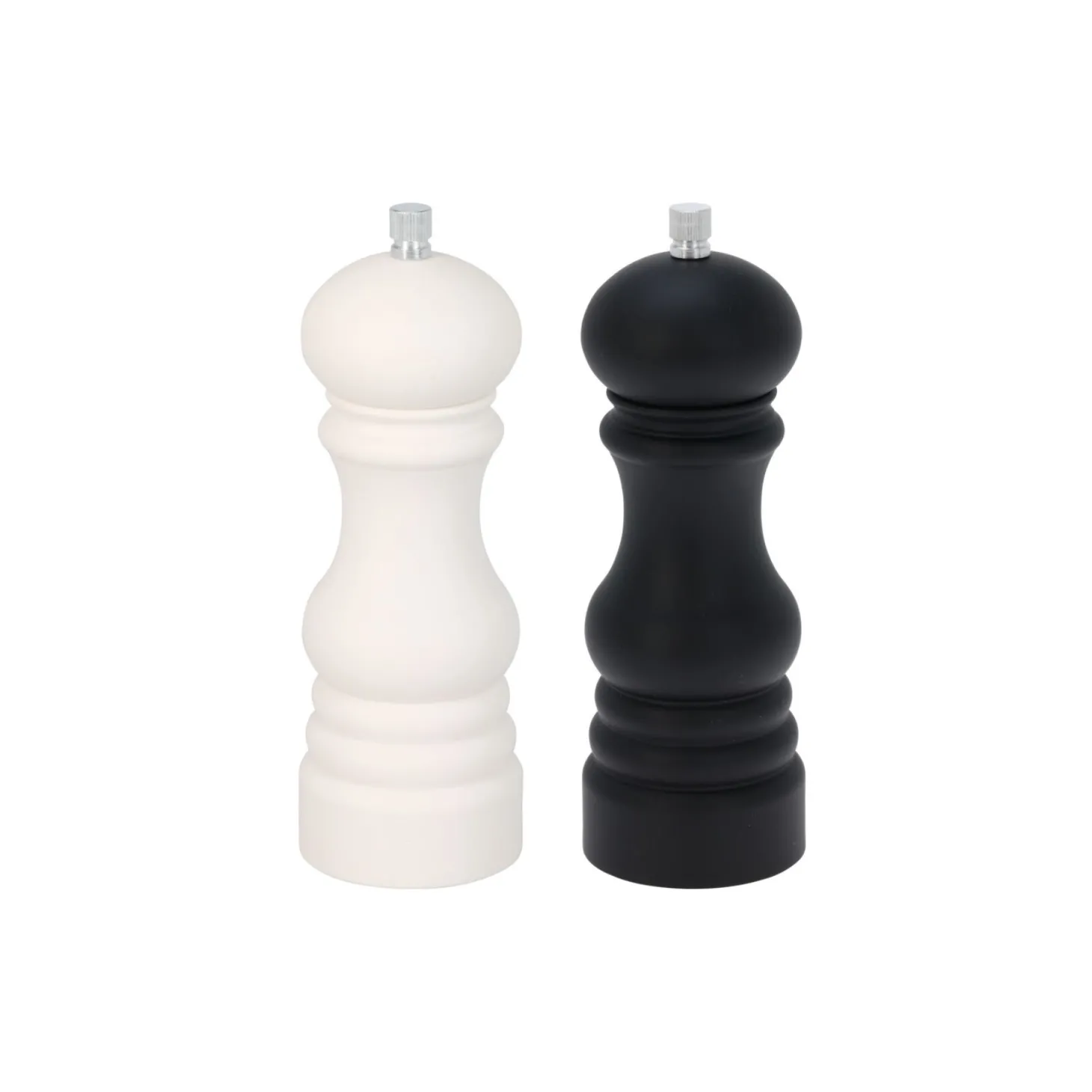 Set de molinillo de sal y pimineta blanco y negro 17,5cm