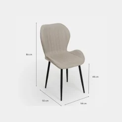 Silla de comedor beige Lydia 54x50x86cm Clau&Chloe