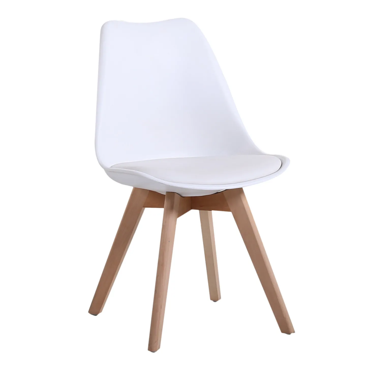 Silla de comedor blanca acolchada Leisure 50x47x81cm