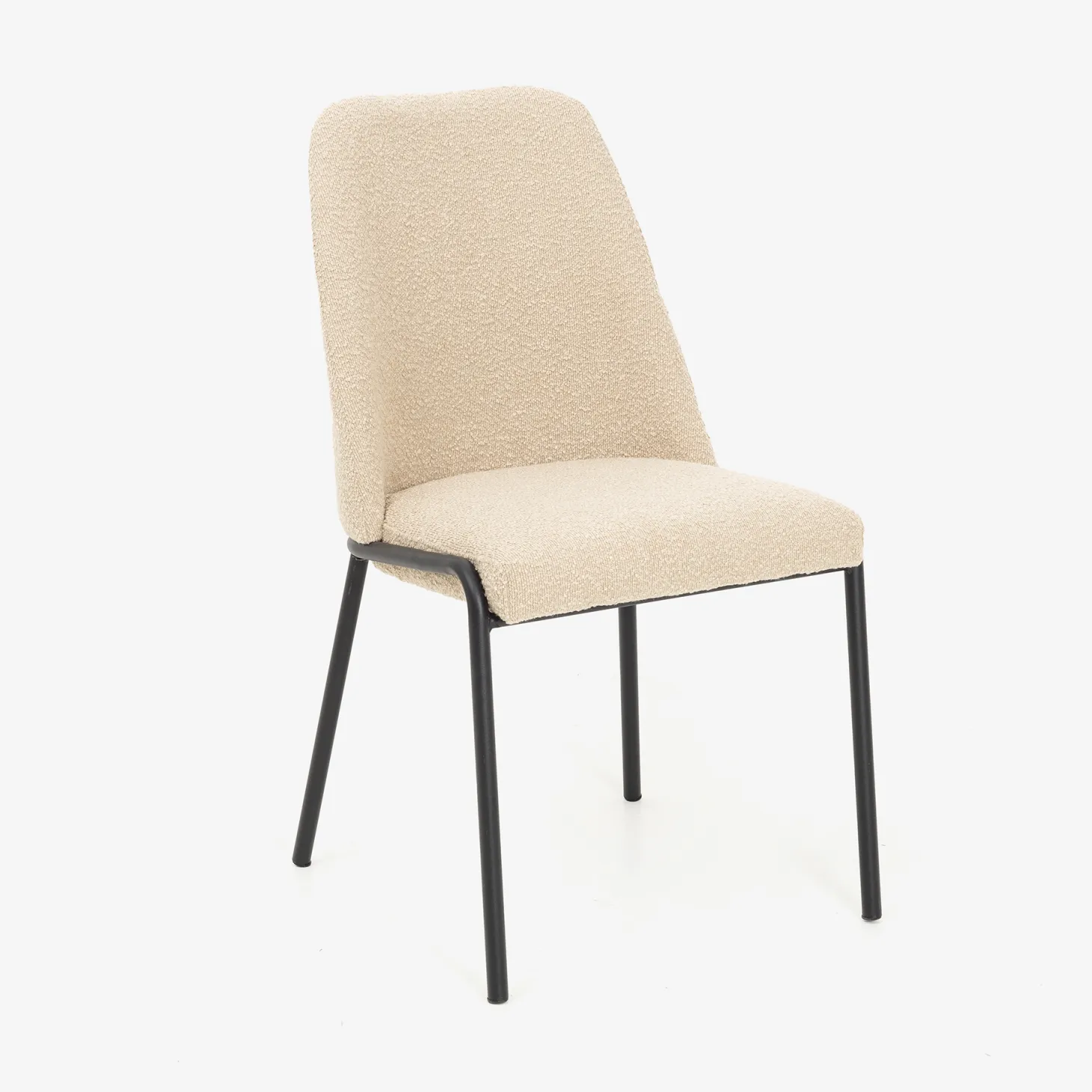Silla de comedor borreguito beige Mina 49x60x91cm