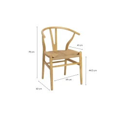 Silla de comedor de madera de olmo Irma 49x42x78cm Clau&Chloe