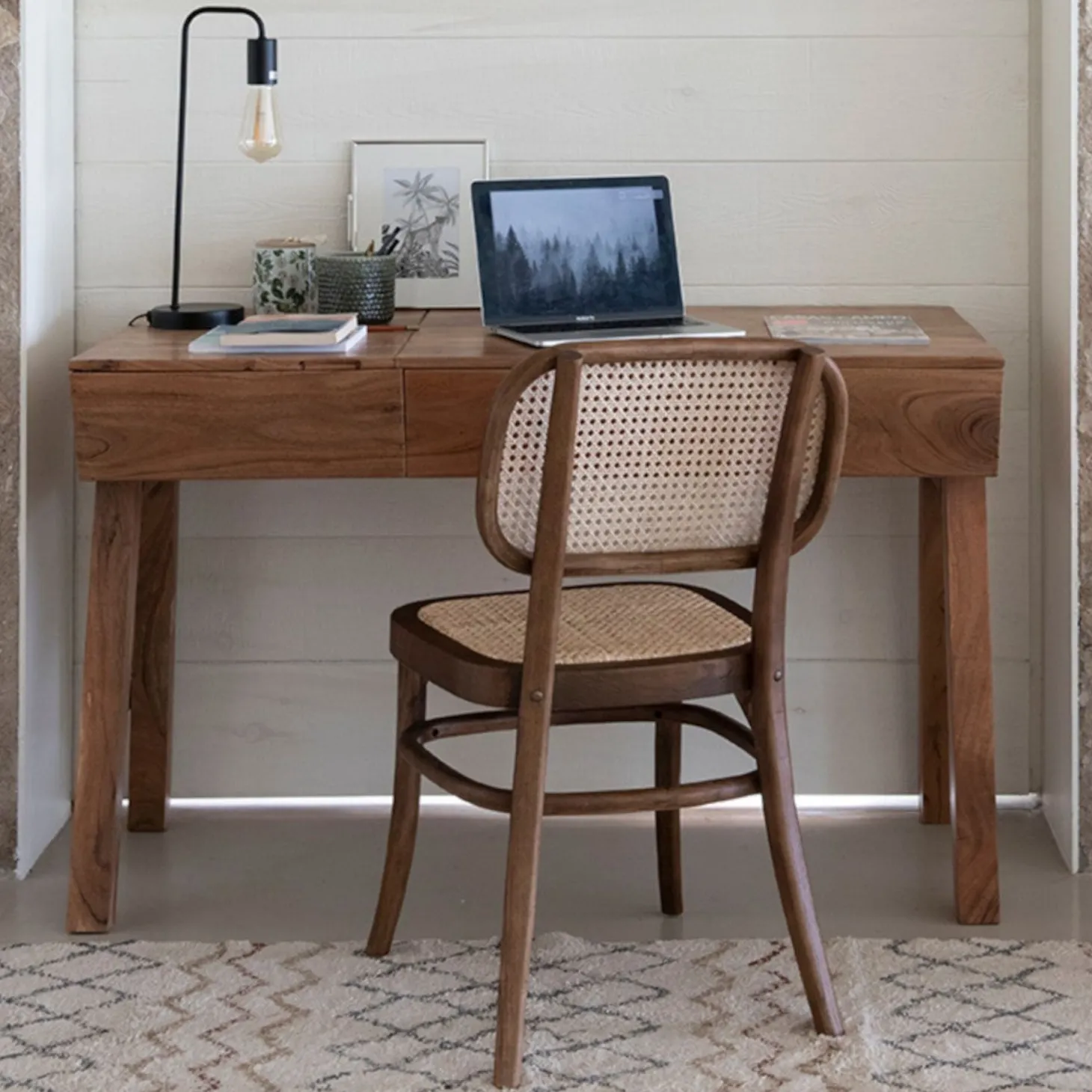 Silla de comedor de madera de olmo Cibran 45x41x83cm Clau&Chloe
