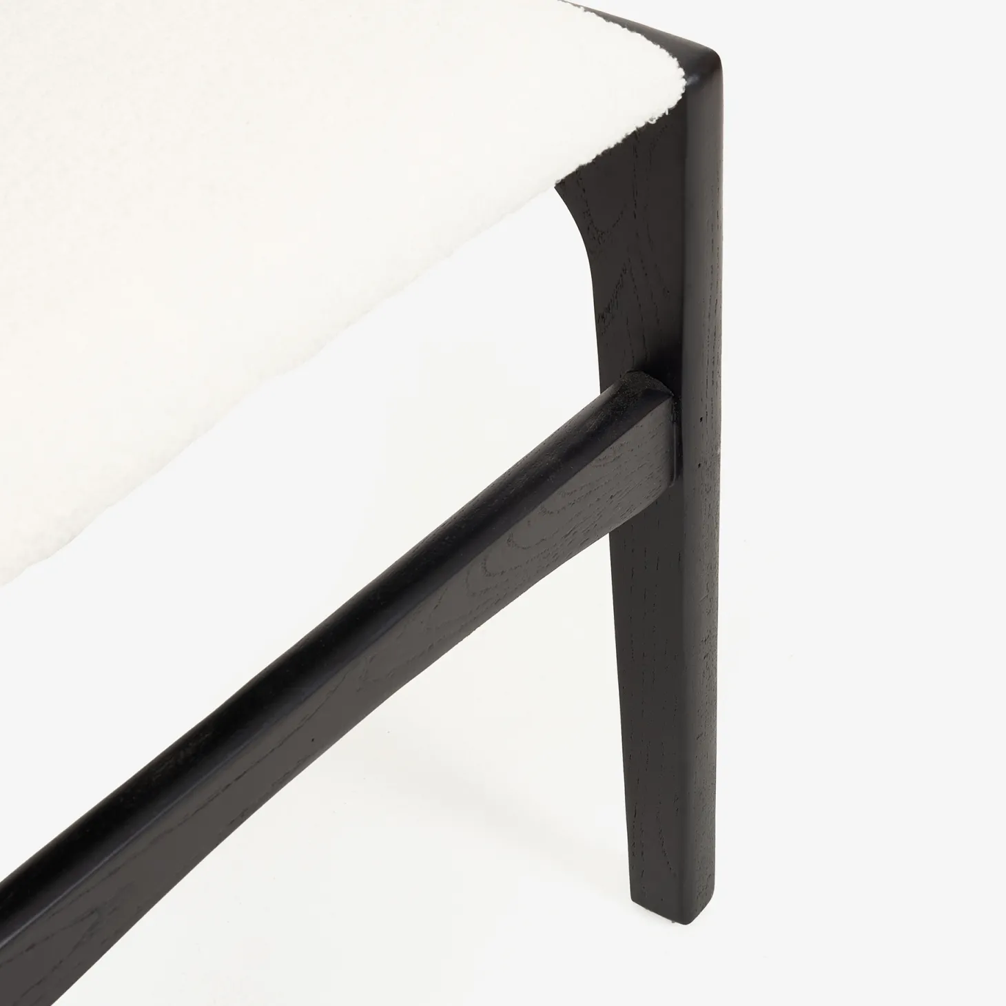Silla de comedor de madera de olmo negra Jana 48x44x79cm Clau&Chloe